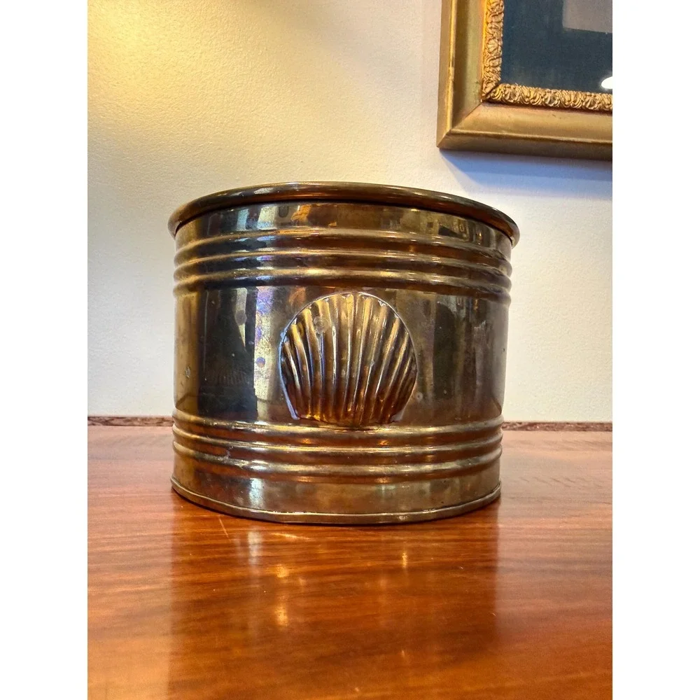 Vintage‎ Brass Shell Planter | Coastal Cachepot, Desk Organizer